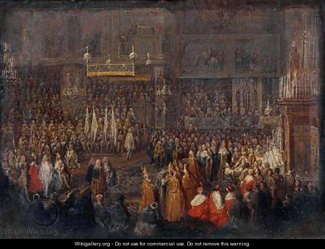 Coronation of Louis XV 1710-74 25th October 1722 1735 - Jean-Baptiste Martin