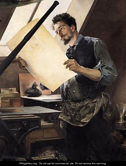 Felicien Rops 1833-98 in his studio - Paul Mathey