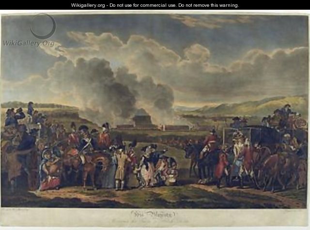 His Majesty Reviewing Troops on Blackheath 1787 etched by R Pollard - (after) Mason, W.H.