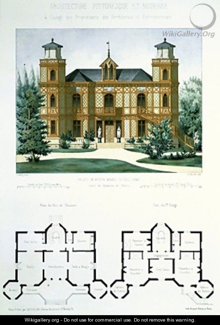 Project for a small country house near Paris - (after) Marty