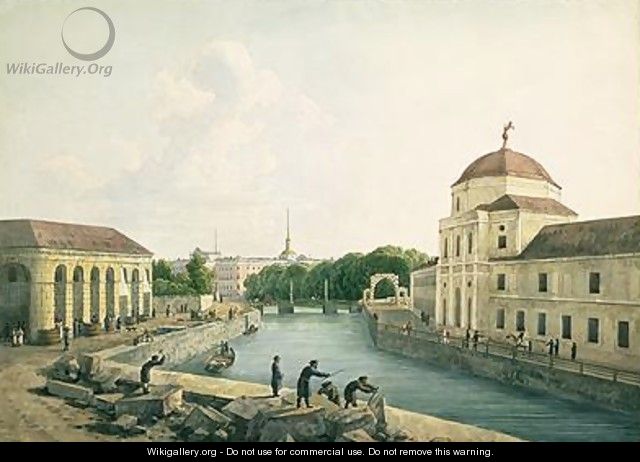 View of the Moika River by the Imperial Stables 1809 - Andrei Yefimovich Martynov