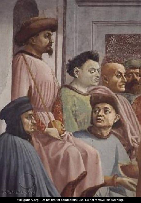 The Raising of the Son of Theophilus King of Antioch detail of the King of Antioch 1427 - T. & Lippi, F. Masaccio