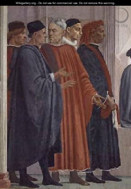 The Raising of the Son of Theophilus King of Antioch detail of Dignitaries at the King of Antiochs Court 1480 - T. & Lippi, F. Masaccio