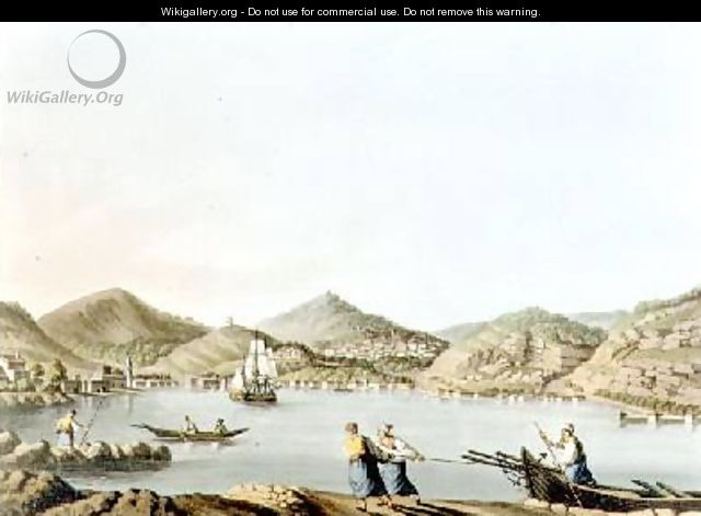 The Western Harbour of the Island of Samos plate 60 from Views in the Ottoman Dominions - Luigi Mayer