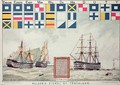 Nelsons signal at Trafalgar in 1805 from The Boys Own Paper to commemorate HMS Victory moored at Portsmouth 1885 - Walter William May