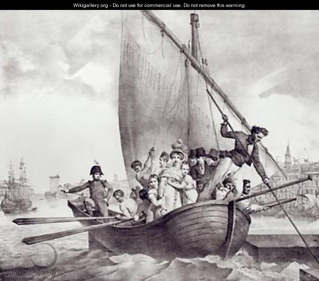 Bonaparte family arriving in Toulon France when fleeing from Corsica 17 June 1793 - Jean Baptiste Mauzaisse