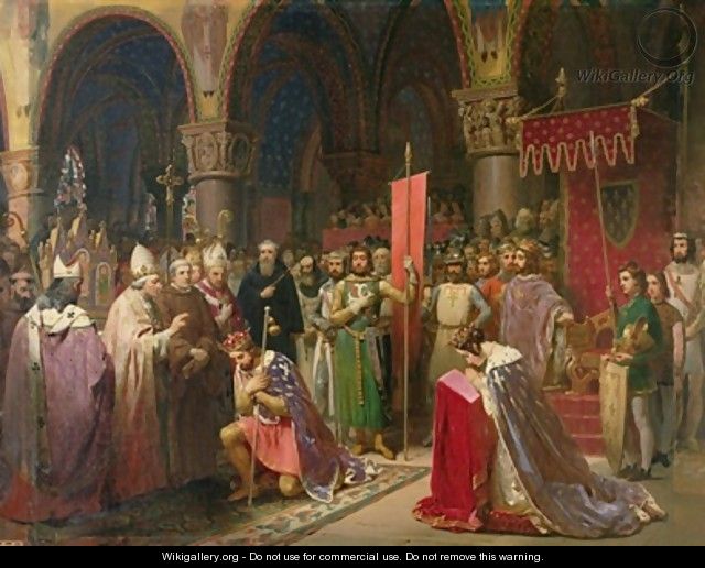 Louis VII 1120-1180 the Young King of France Taking the Banner in St Denis in 1147 1840 - Jean Baptiste Mauzaisse