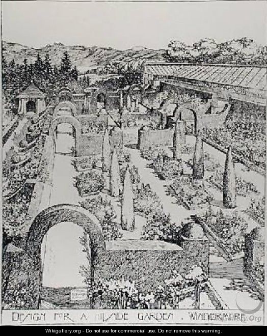 Design for a Hillside Garden Windermere from The Art and Craft of Garden Making by Thomas Mawson - Thomas Hayton Mawson