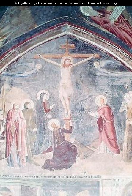 The Crucifixion detail from the centre from the chapel of St John 1347 - di Giovanetto da Viterbo Matteo