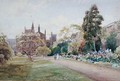 The long walk and flower border in May New College Oxford 1918 - William Matthison