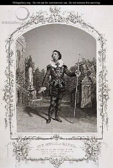 Mr W Davidge as Malvolio Act III Scene 4 of Twelfth Night from a daguerreotype by the Meade Brothers of New York - Charles R. and Henry W. Meade