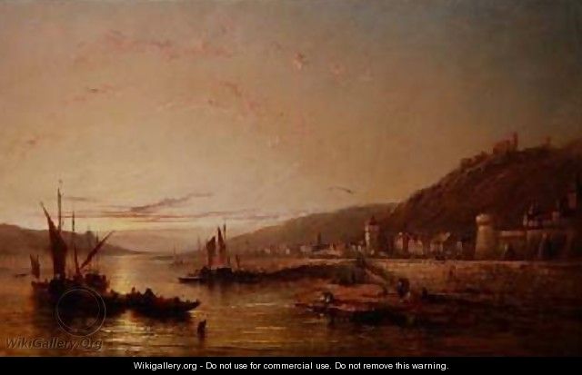 Fishing Boats at Sunset - James Edwin Meadows