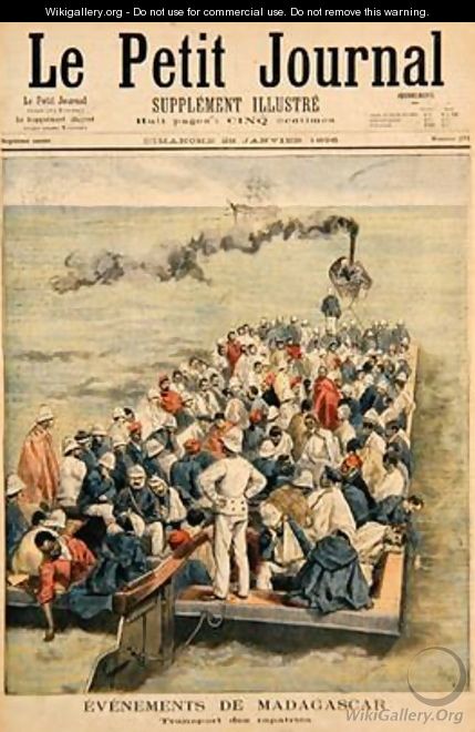 Events in Madagascar The Repatriation of French troops illustration from Le Petit Journal 20th January 1896 - Tofani, Oswaldo Meaulle, F.L. &
