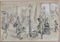 London Street Scene illustration to Twice Round the Clock by George Augustus Sala 1828-96 1859 - William McConnell