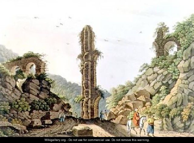 An Ancient Aqueduct in Samos plate 61 from Views in the Ottoman Dominions - Luigi Mayer