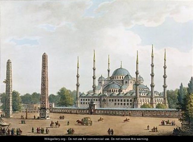 The Mosque of Sultan Achmet at Constantinople plate 2 from Views in the Ottoman Dominions - Luigi Mayer