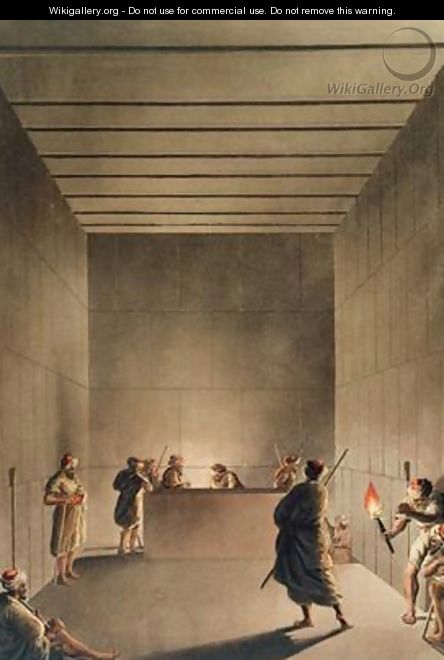 Chamber and Sarcophagus in the Great Pyramid of Gizah - Luigi Mayer