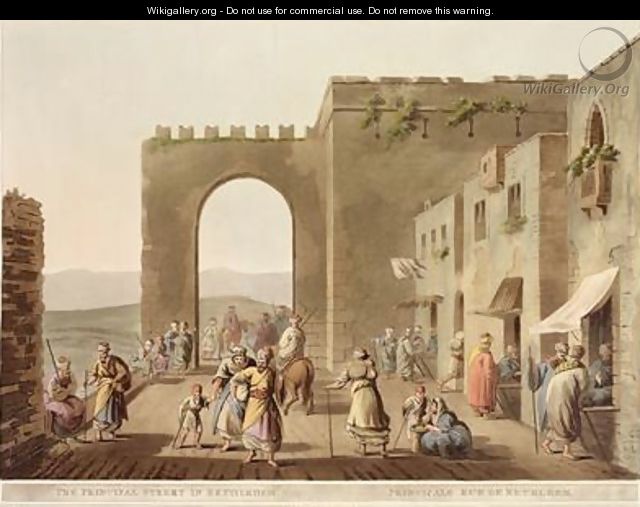 The Principal Street in Bethlehem from Views of Palestine VolII - Luigi Mayer
