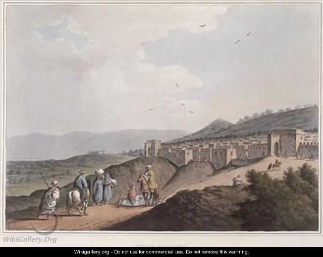 Bethlehem in Palestine View of the Principal Part of The City with the Arabia Petraea Mountains from Views in the Ottoman Dominions 1810 - Luigi Mayer