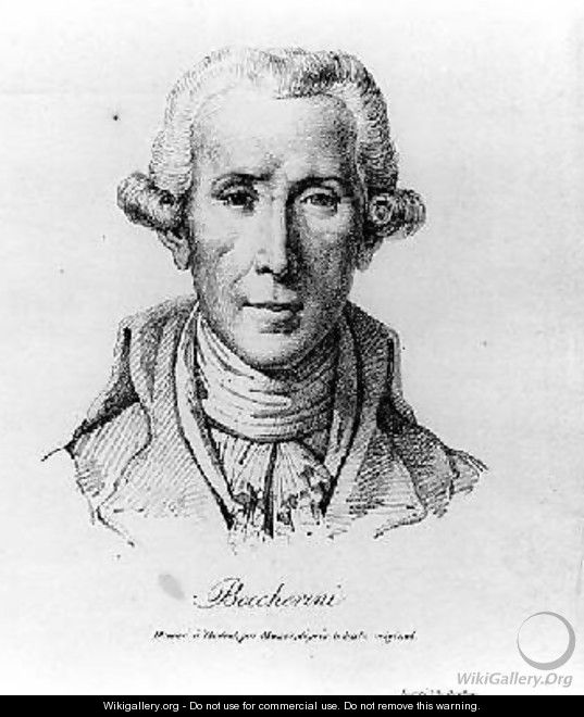Portrait of Liugi Boccherini 1743-1805 Italian composer drawn from the original bust - Etienne Mazas