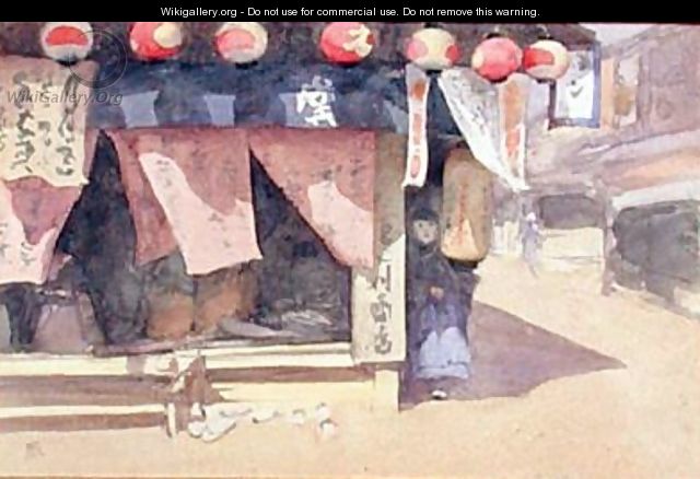 Outside a Teahouse Japan 1887-88 - Mortimer Ludington Menpes