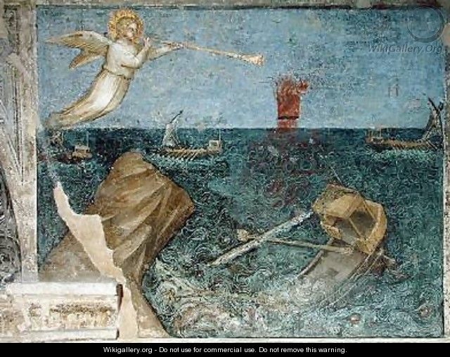 The Second Angel of the Apocalypse Creating a Storm 1360-70 - Giusto di Giovanni de