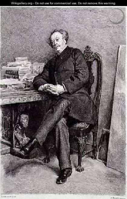 Alexandre Dumas fils 1824-95 French novelist and playwright - (after) Meissonier, Jean-Louis Ernest