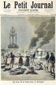 Bonfires lit to celebrate the summer solstice in Brittany front cover of Le Petit Journal 1st July 1893 - Fortune Louis Meaulle