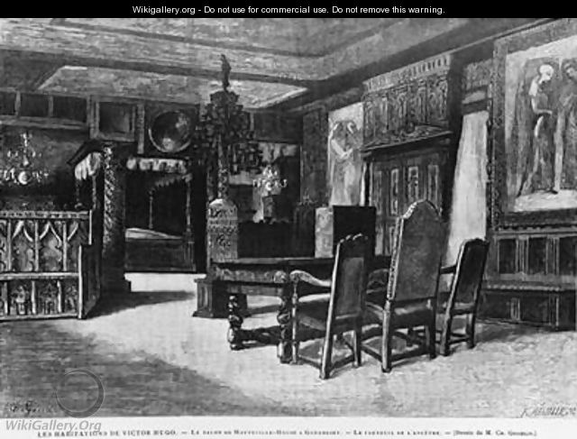 Homes of Victor Hugo the lounge at Hauteville house in Guernsey the armchair of the ancestor - Fortune Louis Meaulle