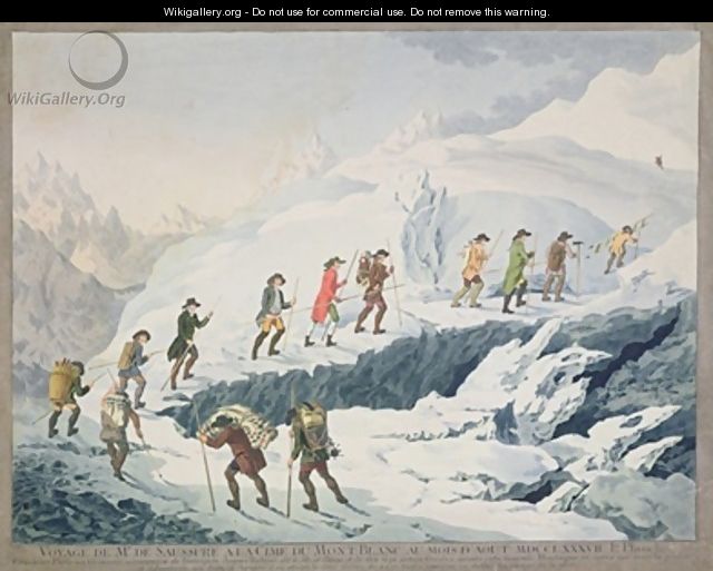 Valentine Richards Ascent of Mont Blanc by M de Saussure in August 1787 1790 - Christian von Mechel