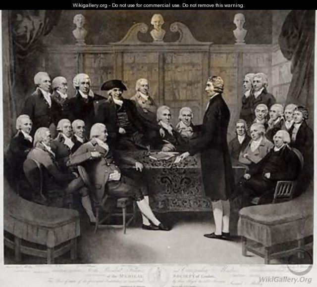 Group Portrait of the President Fellows and Corresponding Members of the Medical Society of London - (after) Medley, Samuel