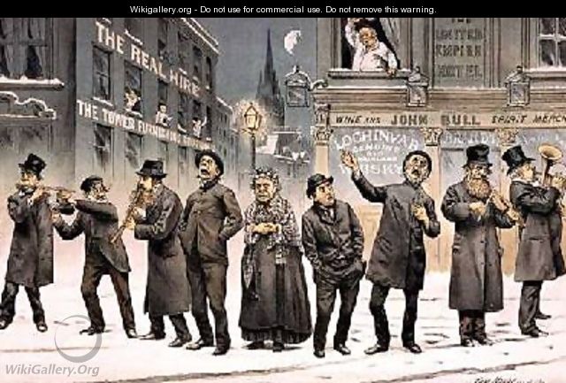 The Waits and May They Continue to Wait from St Stephens Review Presentation Cartoon 25 December 1886 - Tom Merry