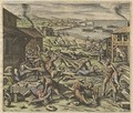 The massacre of the settlers in 1622 plate VII from America Part XIII - Matthäus the Elder Merian