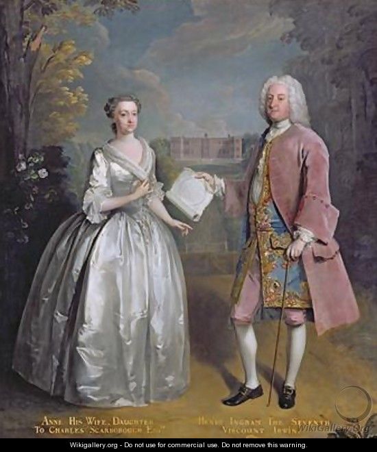 Portrait of Henry 7th Viscount Irwin and his Wife Anne - Philipe Mercier