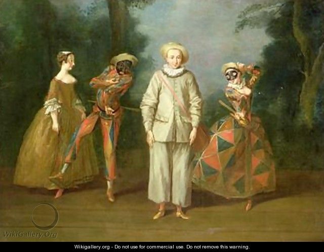 Pierrot and Harlequin - Philipe Mercier