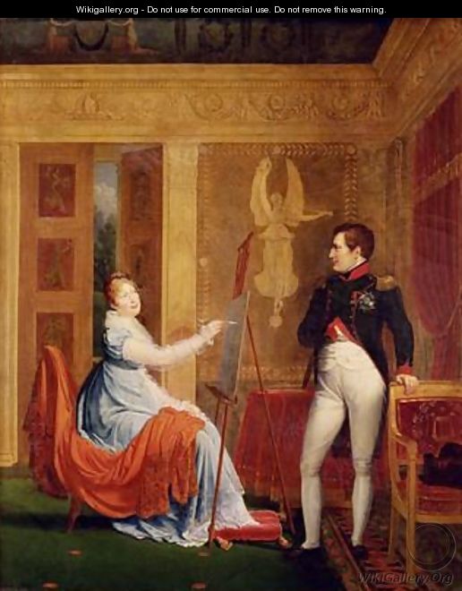 Marie Louise 1791-1847 of Habsbourg Lorraine Painting a Portrait of Napoleon I 1769-1821 - Alexandre Menjaud