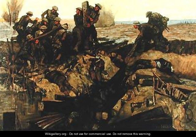 Canadians repairing a track under shell fire 1919 - Innes Meo