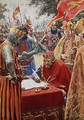 King John signing the Magna Carta reluctantly - A.C. Michael