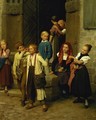 Schoolchildren Watching a Boy Cry 1861 - Friedrich Edouard Meyerheim