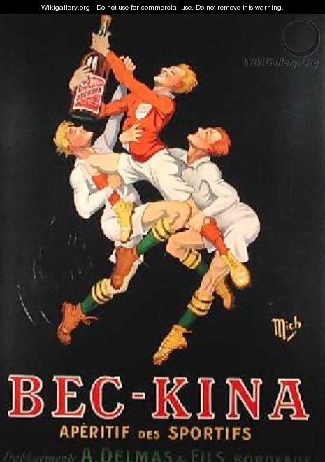 Poster advertising Bec-Kina French aperitif 1910 - (Michel Liebaux) Mich