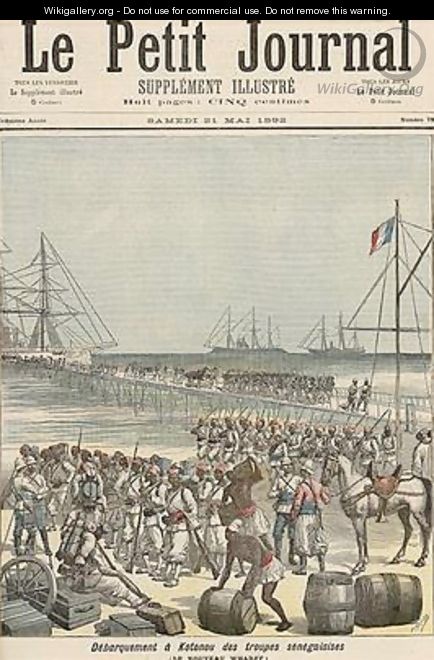 Landing of the Senegalese Troops at the New Wharf in Cotonou from Le Petit Journal 21st May 1892 - Henri Meyer