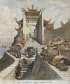 Sino-Japanese War Shanghai gate illustration from 'Le Petit Journal Supplement illustre 6th January 1895 - Henri Meyer