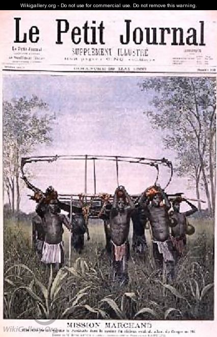 The Marchand Mission travelling from the Congo to the Nile from Le Petit Journal 28th May 1899 - Henri Meyer