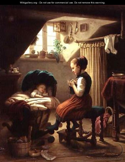 Tending the Little Ones - Johann Georg Meyer von Bremen