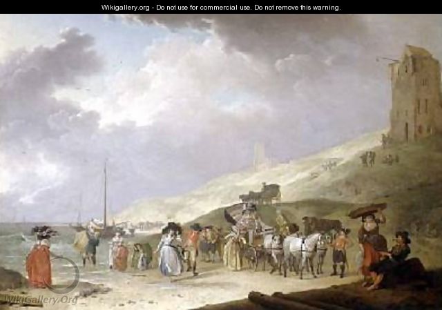 Elegant Company on the Beach at Scheveningen 1787 - Hendrick de Meyer