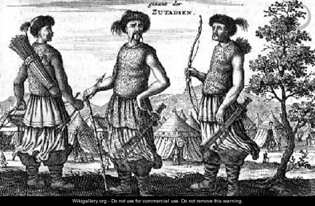 Warriors from the South from an account of a Dutch Embassy to China 1665 - Jacob van Meurs