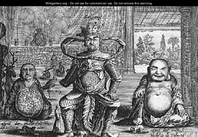 Chinese Gods including Shou-hsing the God of Longevity from an account of a Dutch Embassy to China - Jacob van Meurs