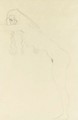 Madchenakt mit langen Haaren und nach vorn gebeugtem Oberkorper - Gustav Klimt