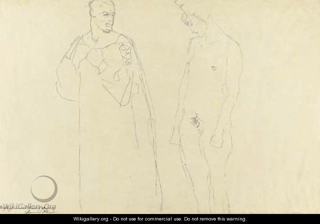 Mann und Frau einander gegenutbergestellt - Gustav Klimt