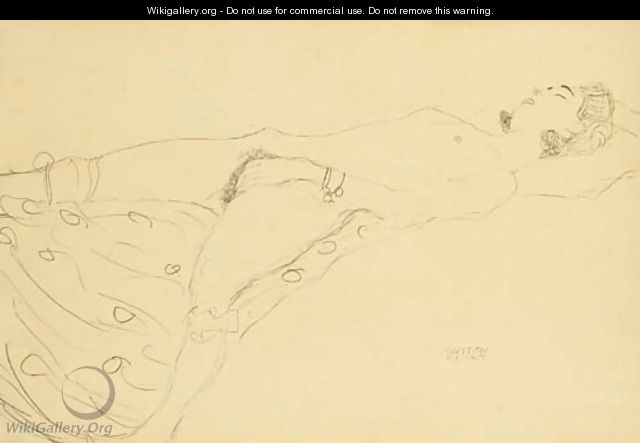 Liegender Akt nach rechts 2 - Gustav Klimt